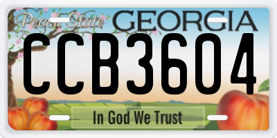 GA license plate CCB3604