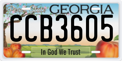GA license plate CCB3605