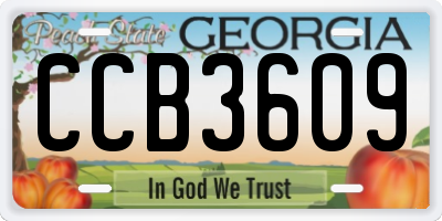 GA license plate CCB3609