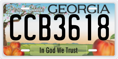 GA license plate CCB3618