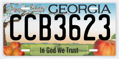 GA license plate CCB3623
