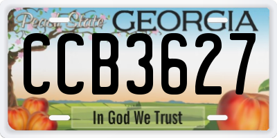 GA license plate CCB3627