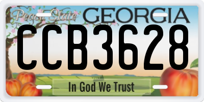 GA license plate CCB3628