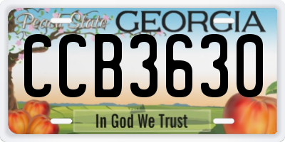 GA license plate CCB3630