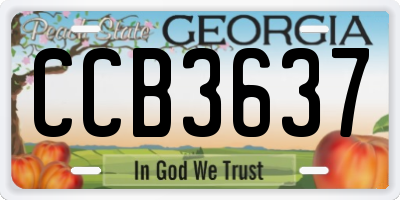 GA license plate CCB3637