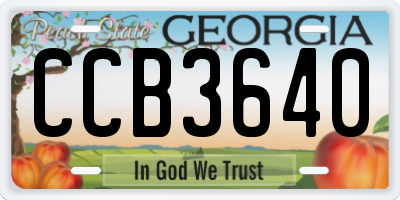 GA license plate CCB3640