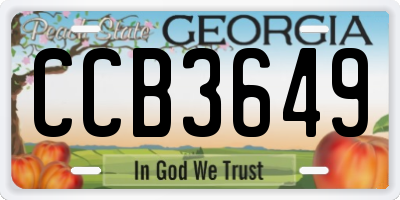 GA license plate CCB3649