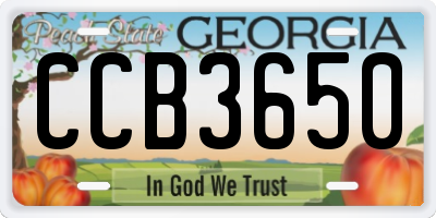 GA license plate CCB3650