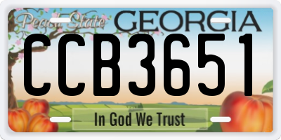 GA license plate CCB3651
