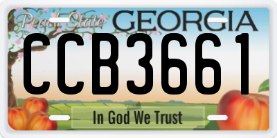 GA license plate CCB3661