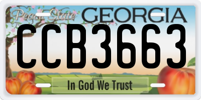 GA license plate CCB3663