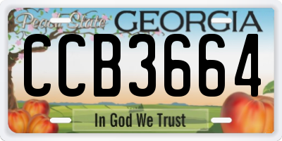 GA license plate CCB3664