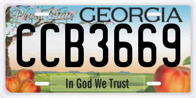GA license plate CCB3669