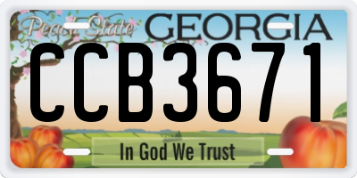 GA license plate CCB3671