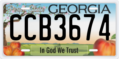 GA license plate CCB3674