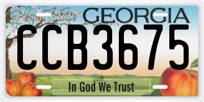 GA license plate CCB3675