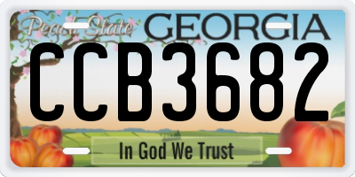 GA license plate CCB3682