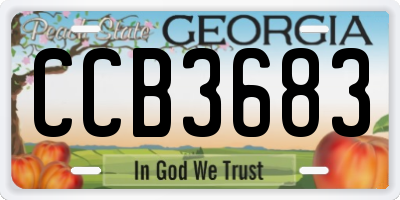 GA license plate CCB3683