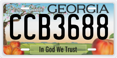GA license plate CCB3688