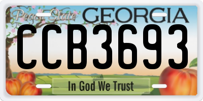 GA license plate CCB3693