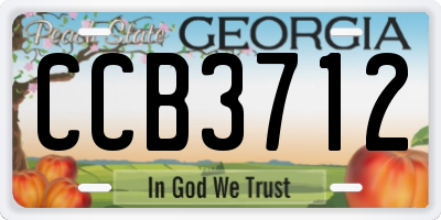 GA license plate CCB3712