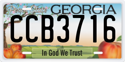GA license plate CCB3716