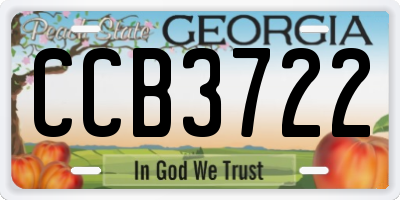 GA license plate CCB3722
