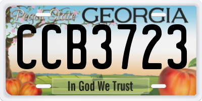 GA license plate CCB3723