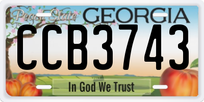 GA license plate CCB3743