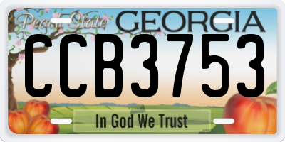 GA license plate CCB3753