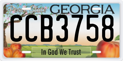GA license plate CCB3758