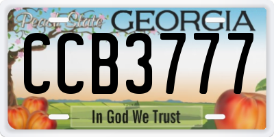 GA license plate CCB3777