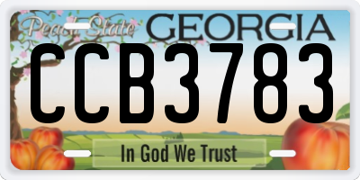 GA license plate CCB3783