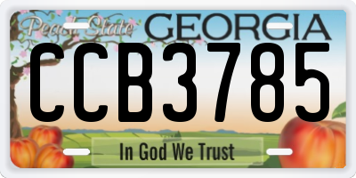 GA license plate CCB3785