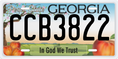GA license plate CCB3822