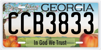 GA license plate CCB3833