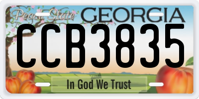 GA license plate CCB3835