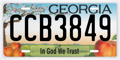 GA license plate CCB3849