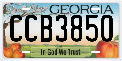 GA license plate CCB3850
