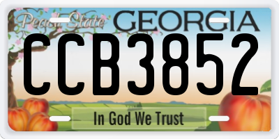 GA license plate CCB3852