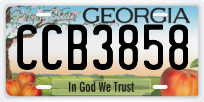 GA license plate CCB3858