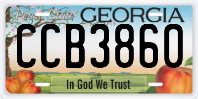 GA license plate CCB3860