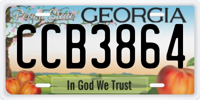 GA license plate CCB3864