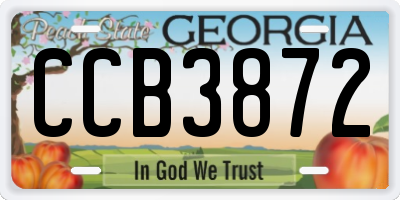 GA license plate CCB3872