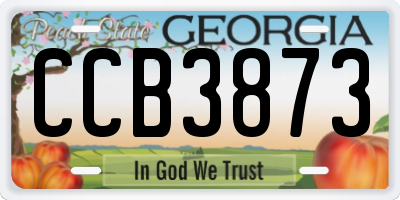 GA license plate CCB3873