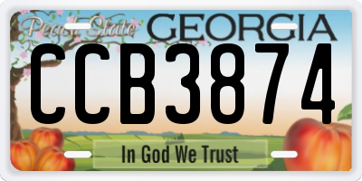 GA license plate CCB3874