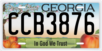 GA license plate CCB3876