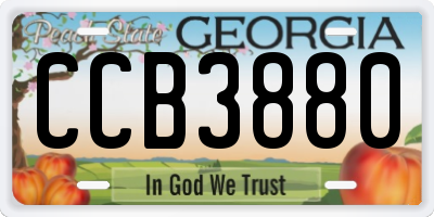 GA license plate CCB3880