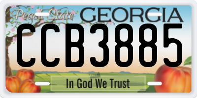 GA license plate CCB3885