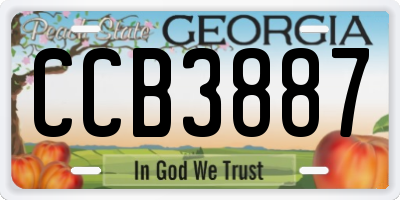 GA license plate CCB3887